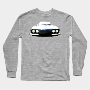 Reliant Scimitar GTE SE5 1970s British classic car high contrast blue Long Sleeve T-Shirt